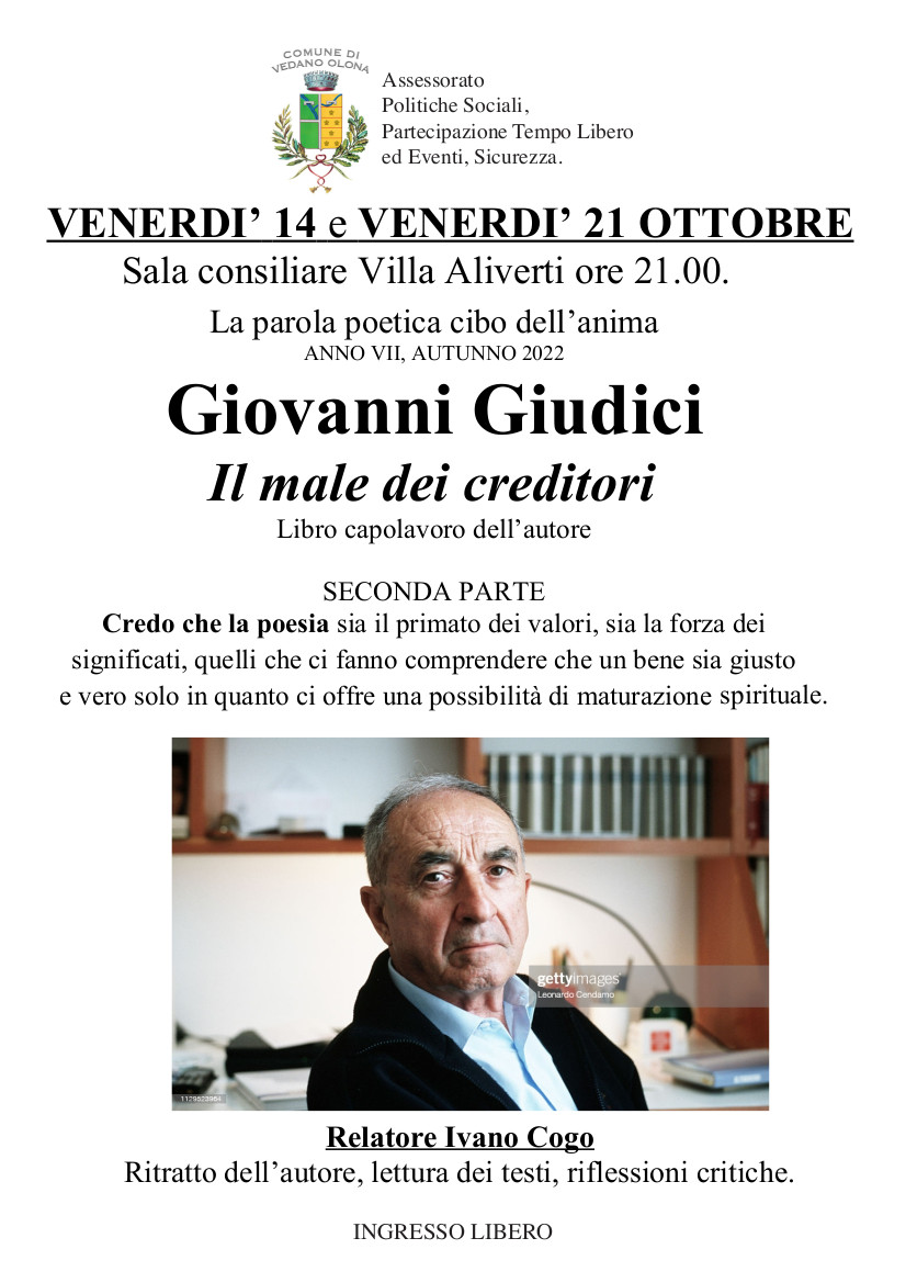GIOVANNI GIUDICI – Il Male dei Creditori – seconda parte