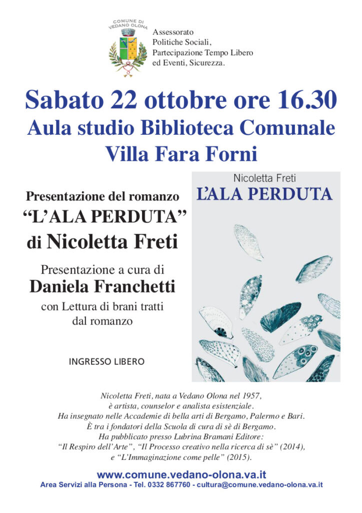 Presentazione del romanzo “L’ALA PERDUTA” di Nicoletta Freti